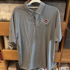 Adidas Gray Polo Shirt with Embroidered Emblem